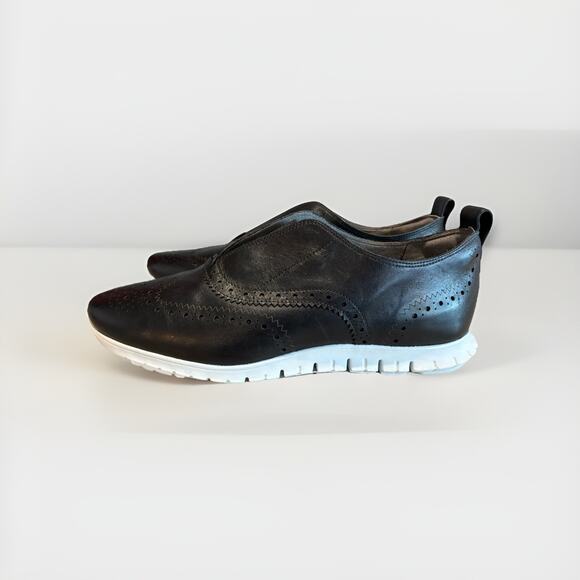 Cole Haan Zero Grand Black Wingtip Oxfords Slip-On Sneakers Woman’s Size 10C - Picture 1 of 8